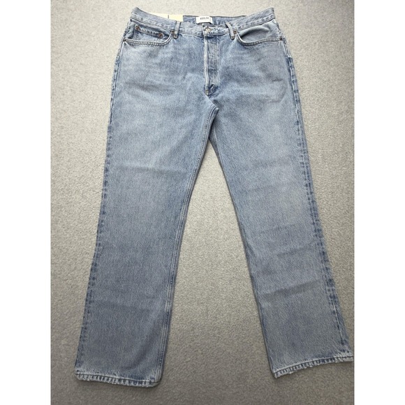 AGOLDE Lana Jeans Womens 33 Blue Light Wash Mid Rise Straight 33x29.5 Denim